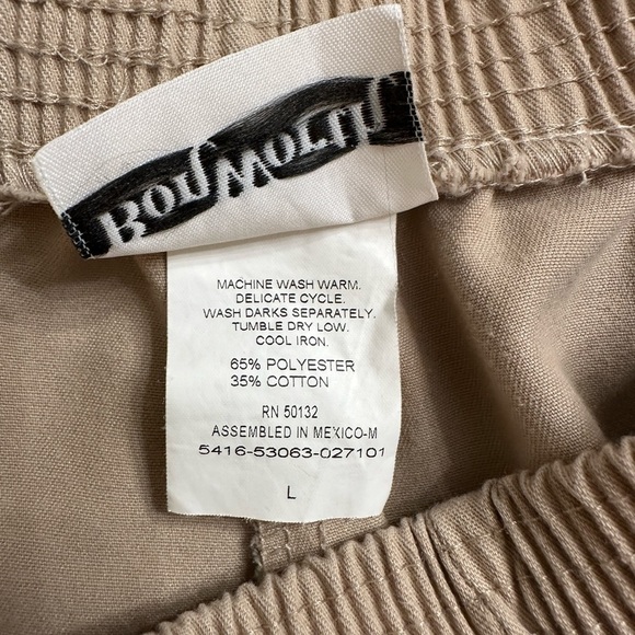 BONWORTH, WOMENS, TAN CAPRIS. ELASTIC WAIST, SIDE POCKETS, LEG SLIT. SIZE L - Picture 8 of 8